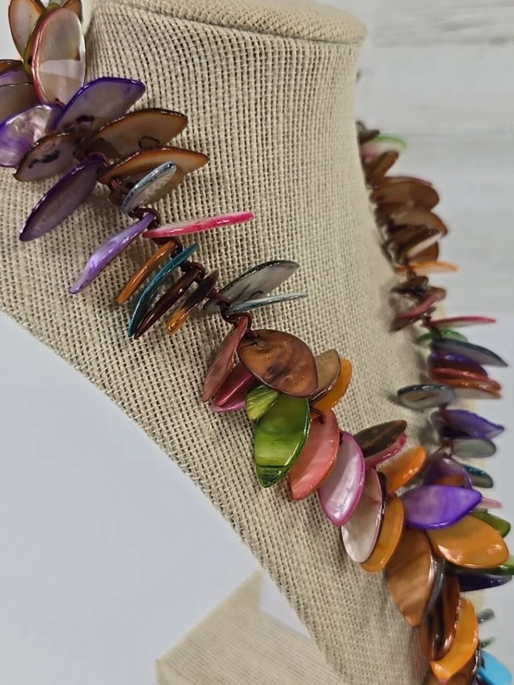 Colorful Chunky Multi‑Stone Statement Necklace Boho Layered Irregular Beads Fest